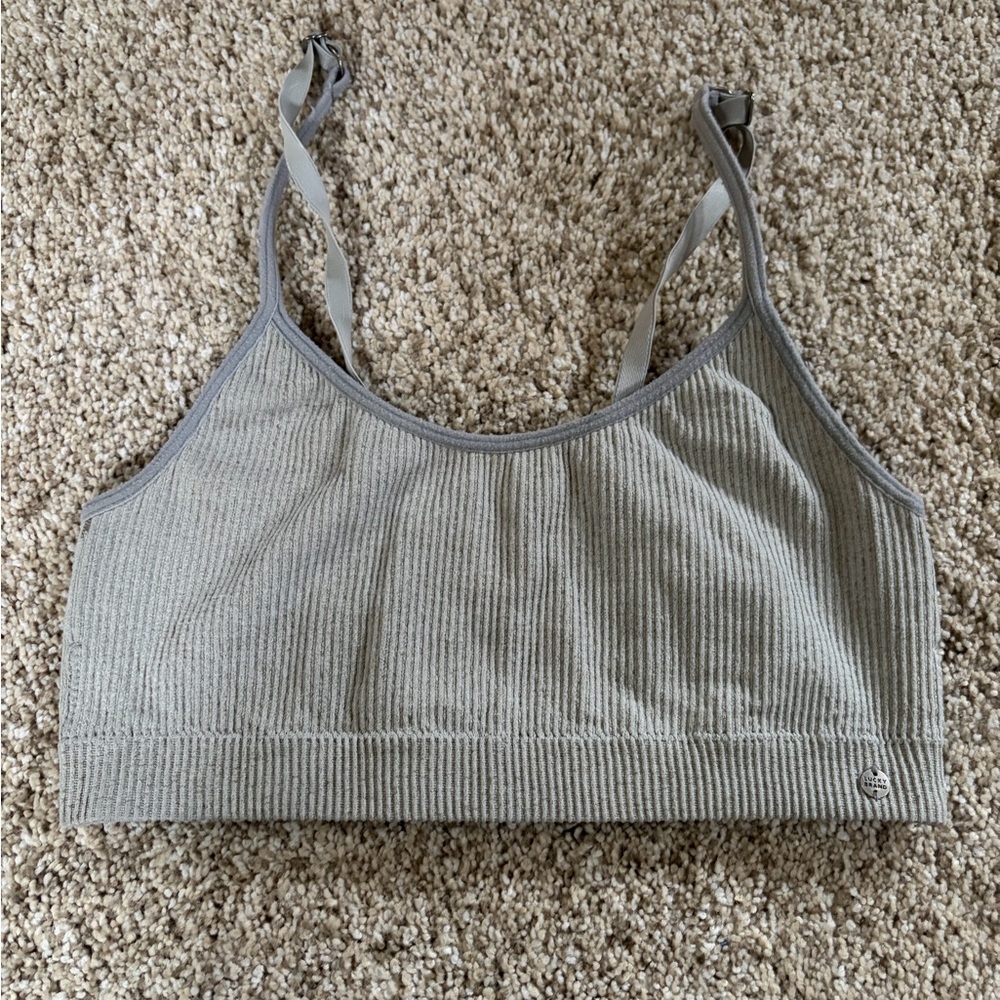 Lucky Brand Grey Corduroy Bralette with adjustable straps, Size Medium